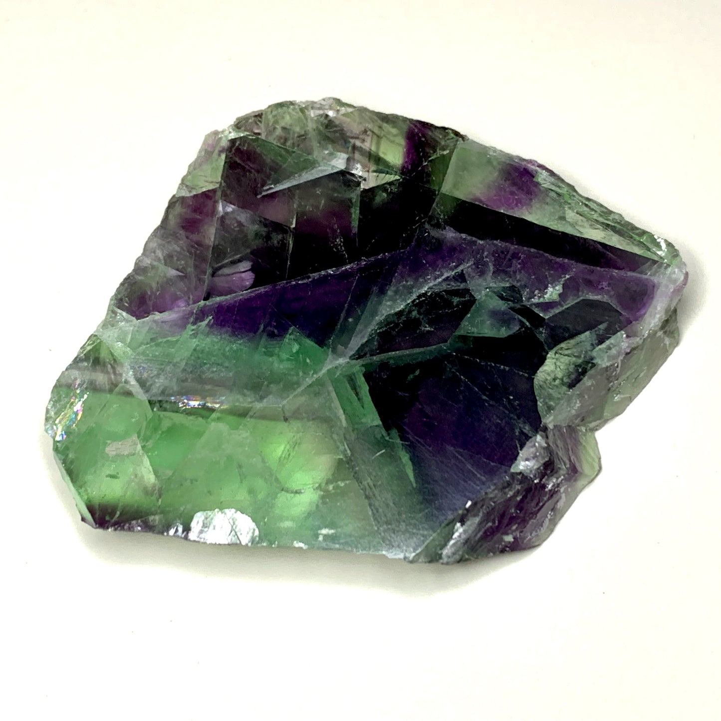 2.9" Cut and Polished Rainbow Fluorite with Stand