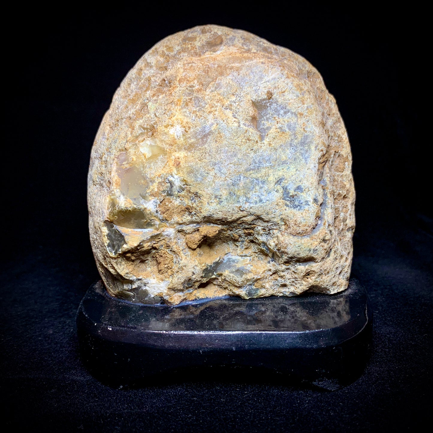4.6" Cut & Polished Brazilian Agate on Wooden Stand