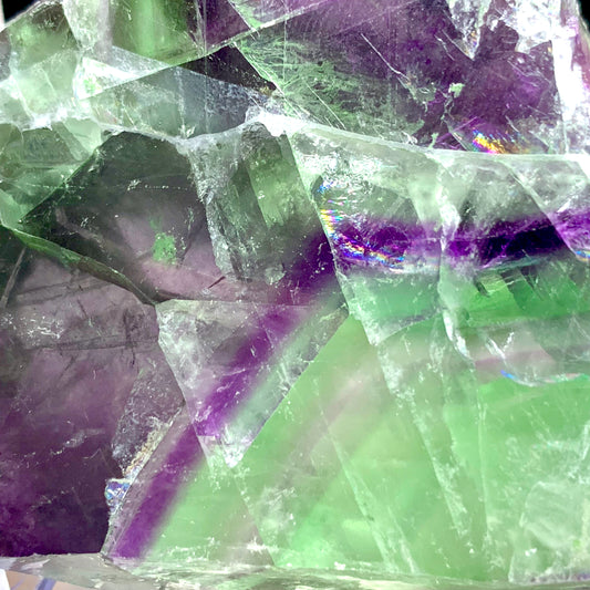 2.9" Cut and Polished Rainbow Fluorite with Stand