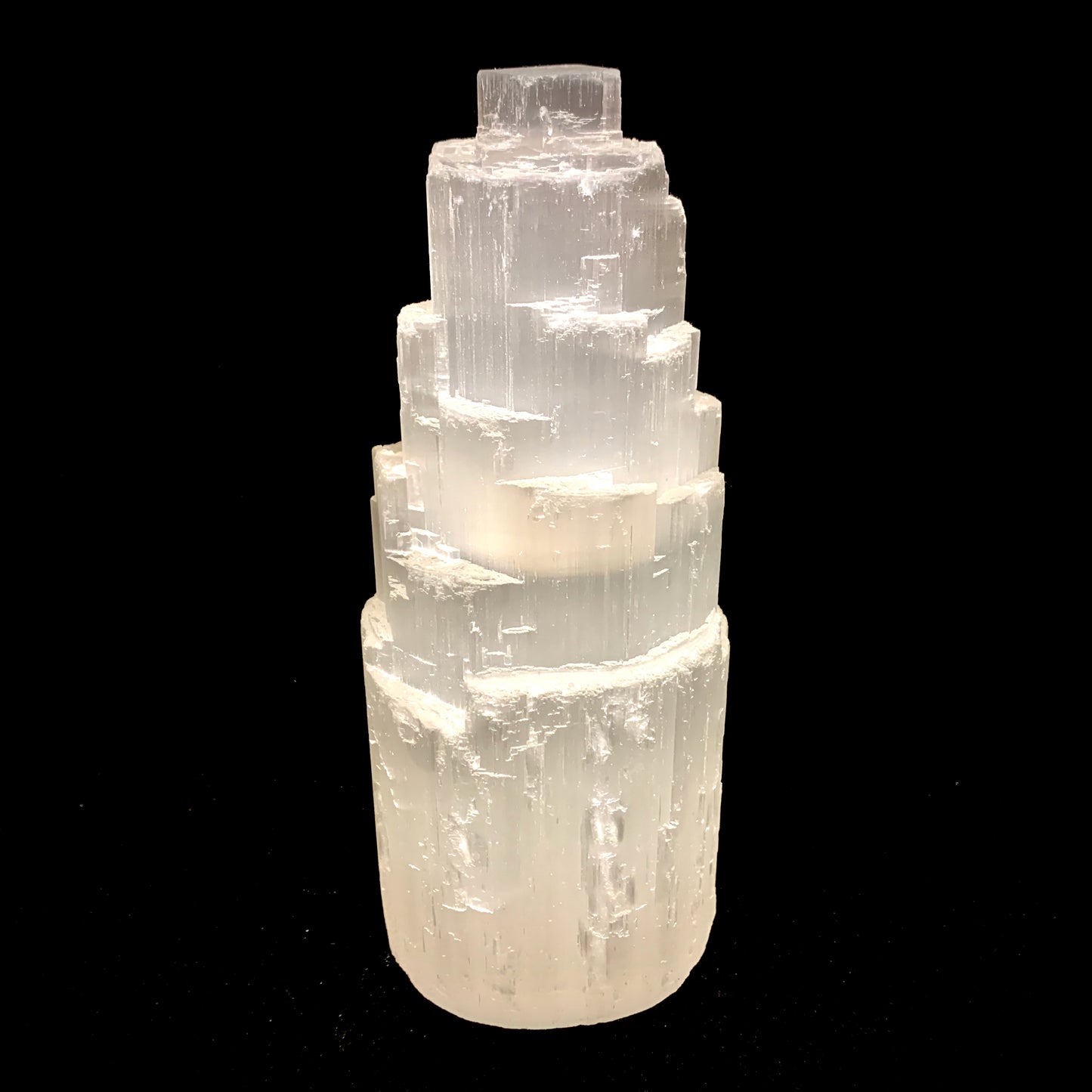 8.4" Natural Selenite Lamp with Switch Cord and Bulb