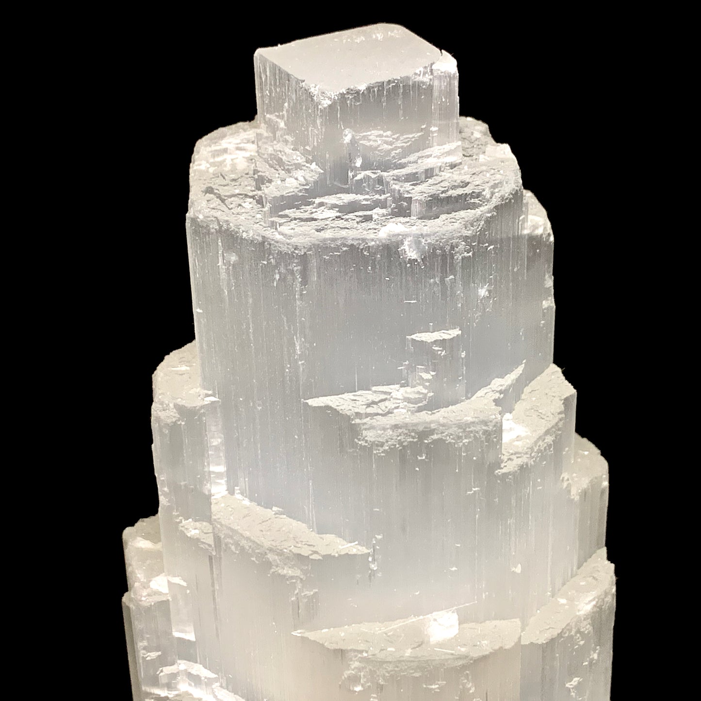 8.4" Natural Selenite Lamp with Switch Cord and Bulb