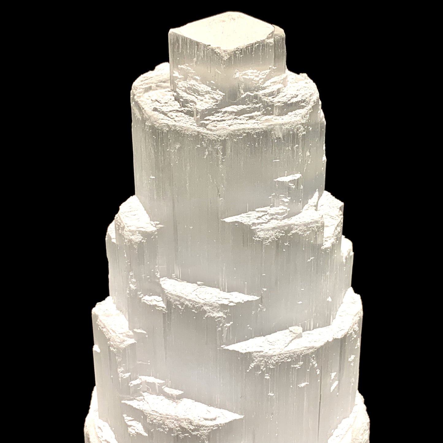 8.4" Natural Selenite Lamp with Switch Cord and Bulb