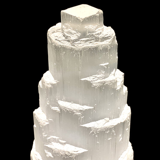 8.4" Natural Selenite Lamp with Switch Cord and Bulb