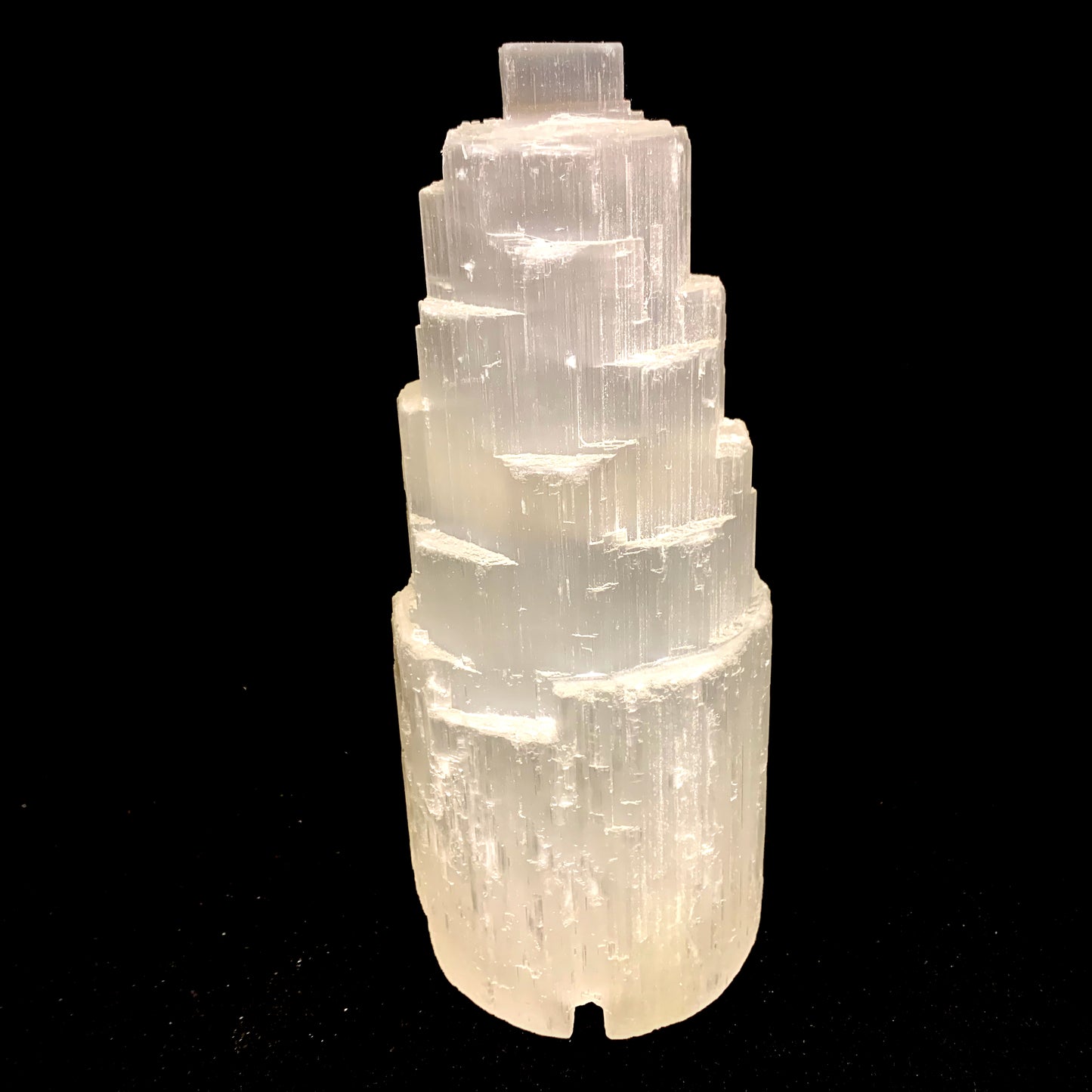 8.4" Natural Selenite Lamp with Switch Cord and Bulb