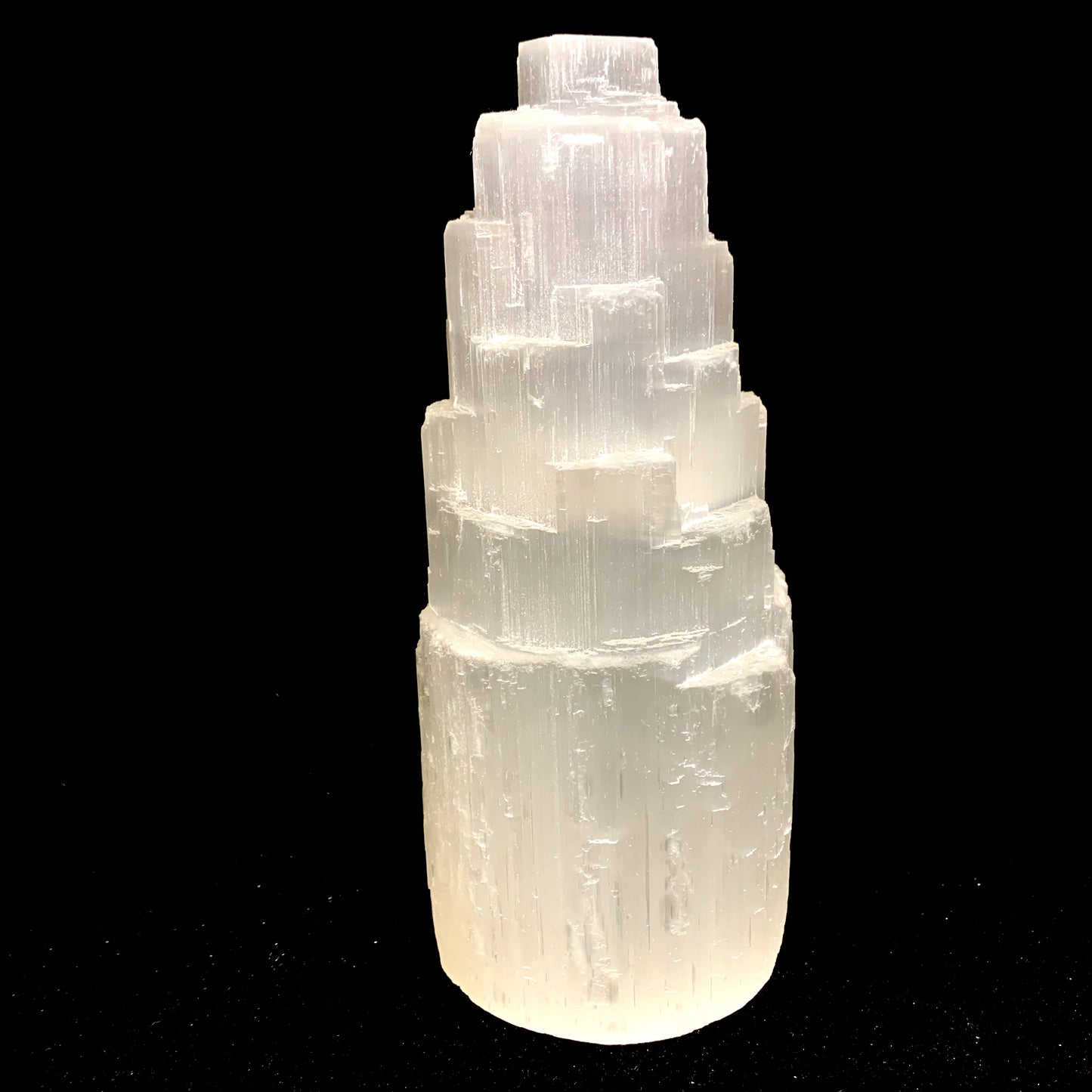 8.4" Natural Selenite Lamp with Switch Cord and Bulb