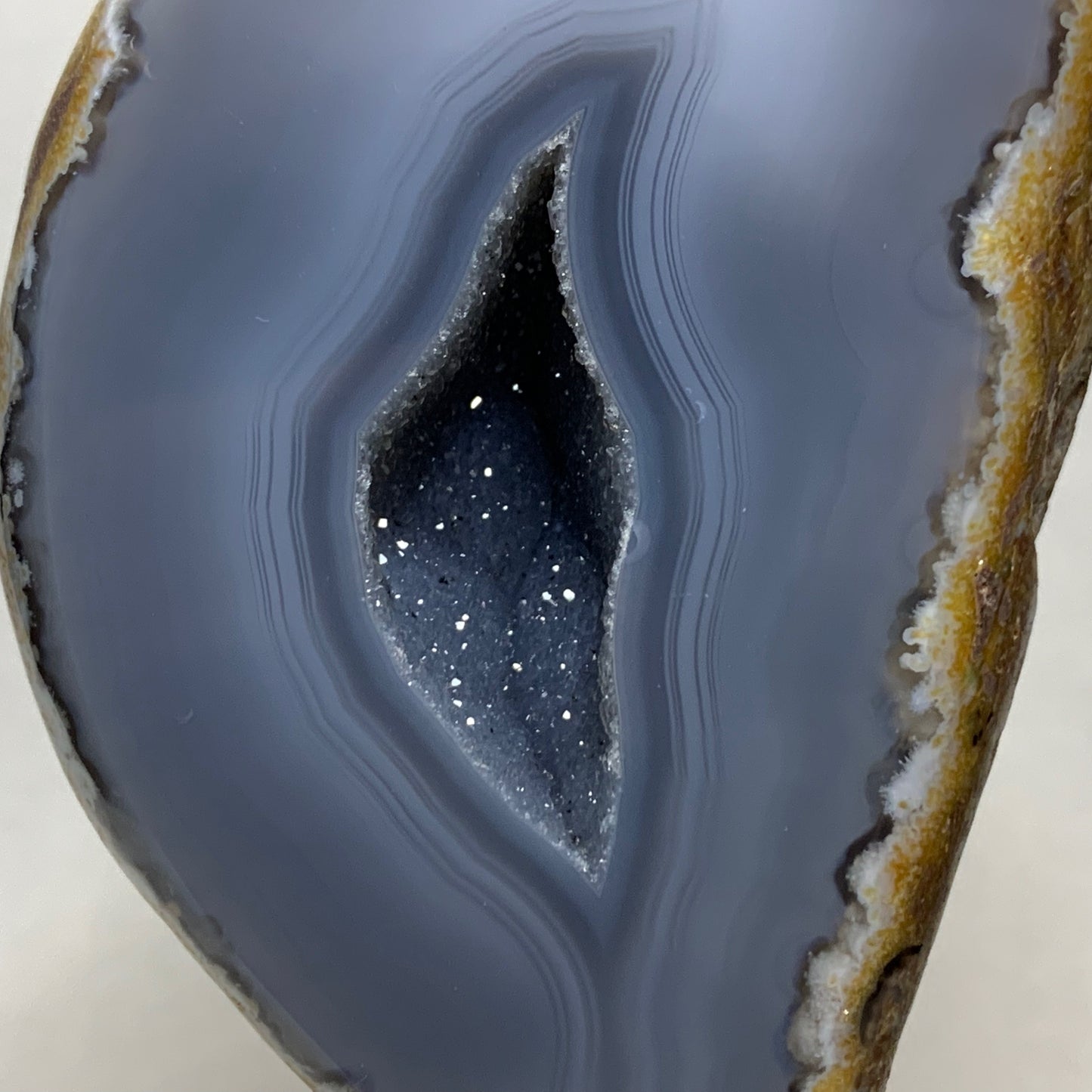 5.8" Agate Geode from Madagascar on Metal Stand