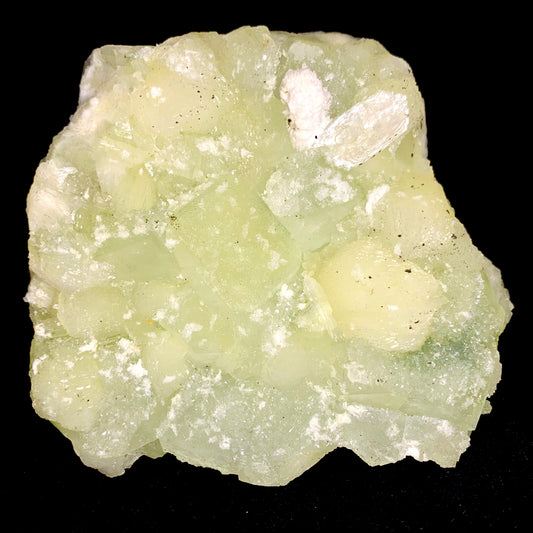5" Green and Clear Apophyllite Crystal Cluster with Stilbite