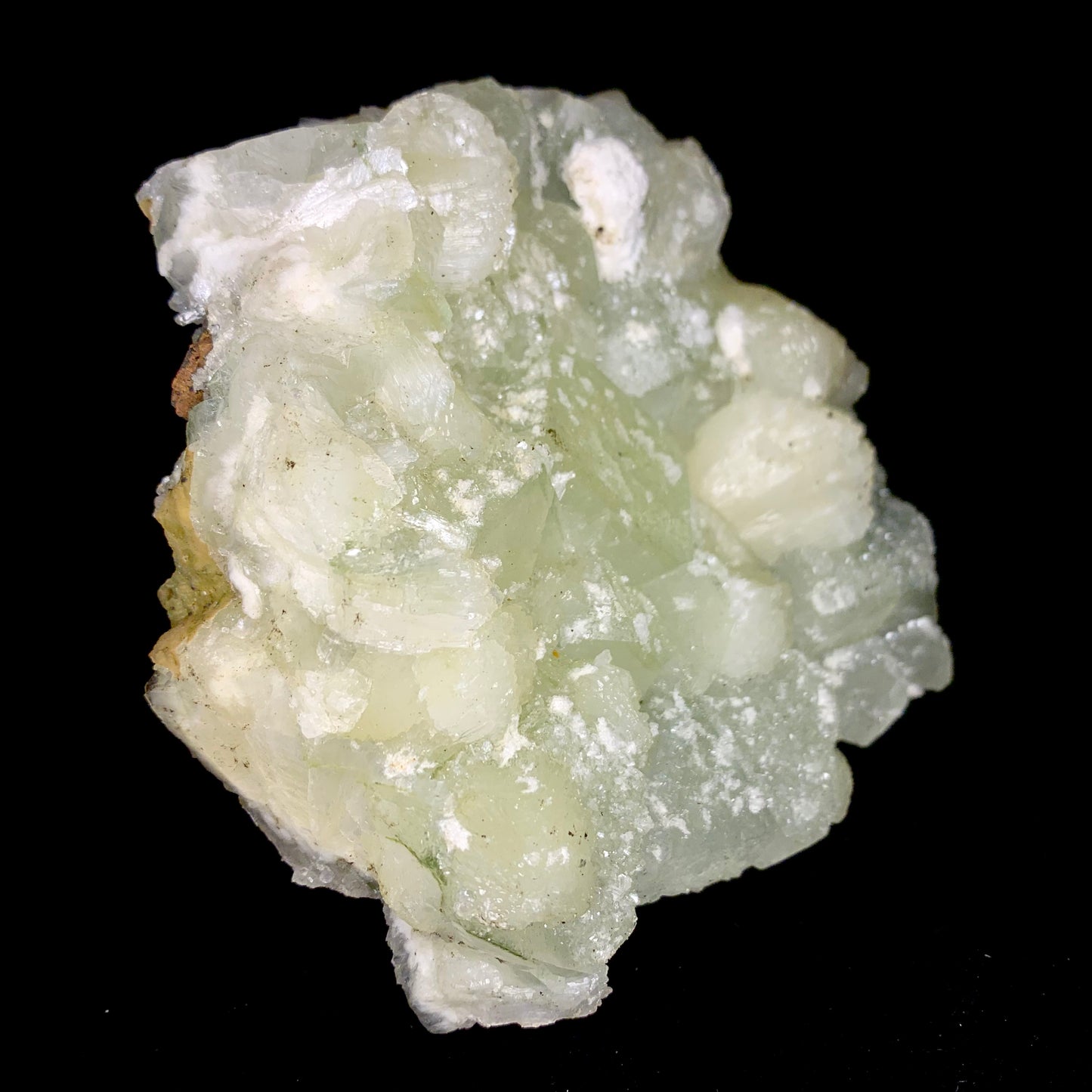 5" Green and Clear Apophyllite Crystal Cluster with Stilbite