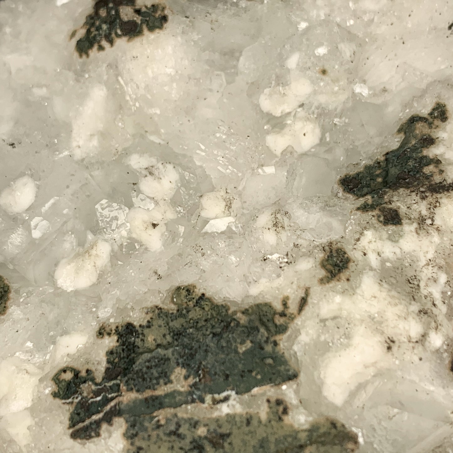 5" Green and Clear Apophyllite Crystal Cluster with Stilbite