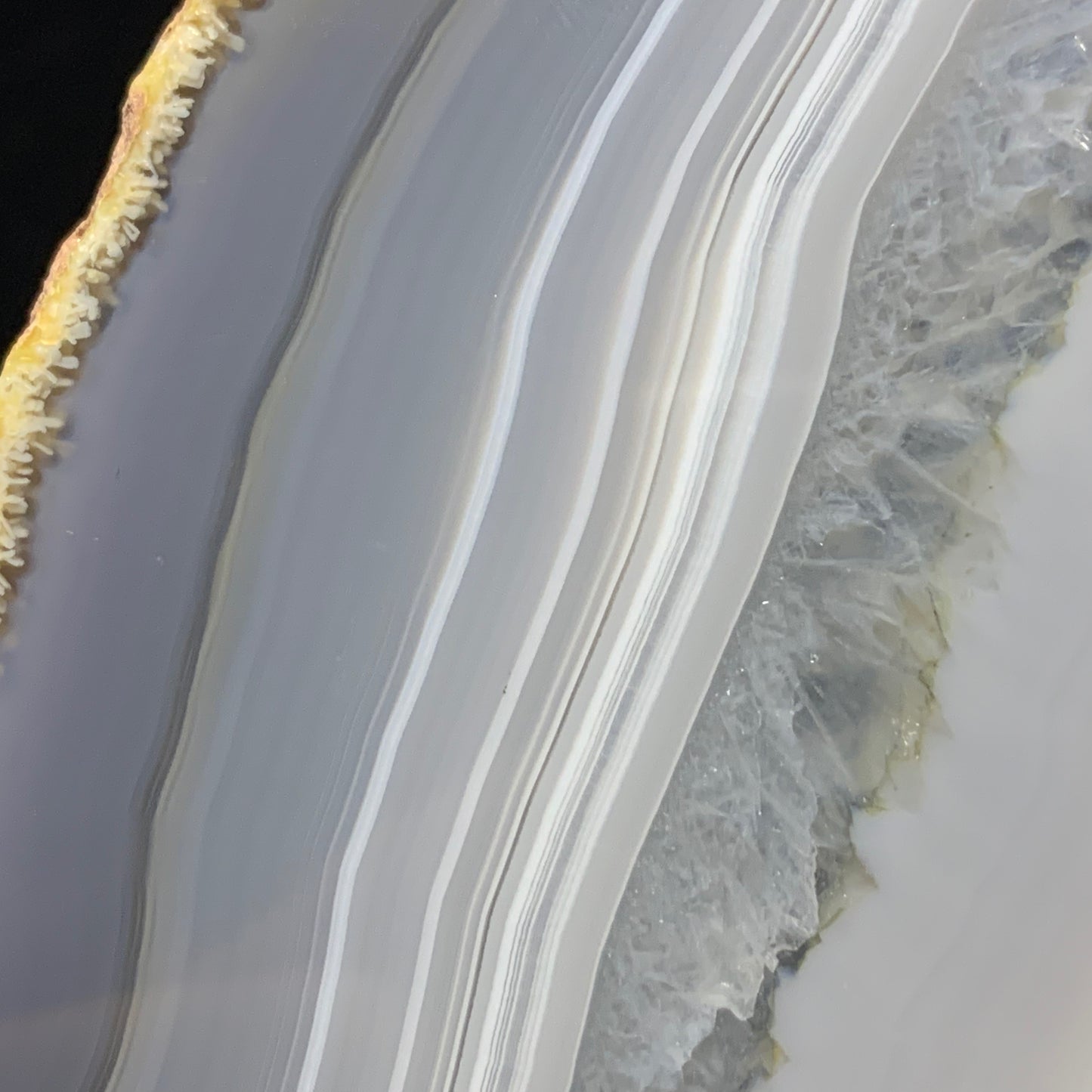 8.3" Cut & Polished Brazilian Agate Slice with Metal Stand