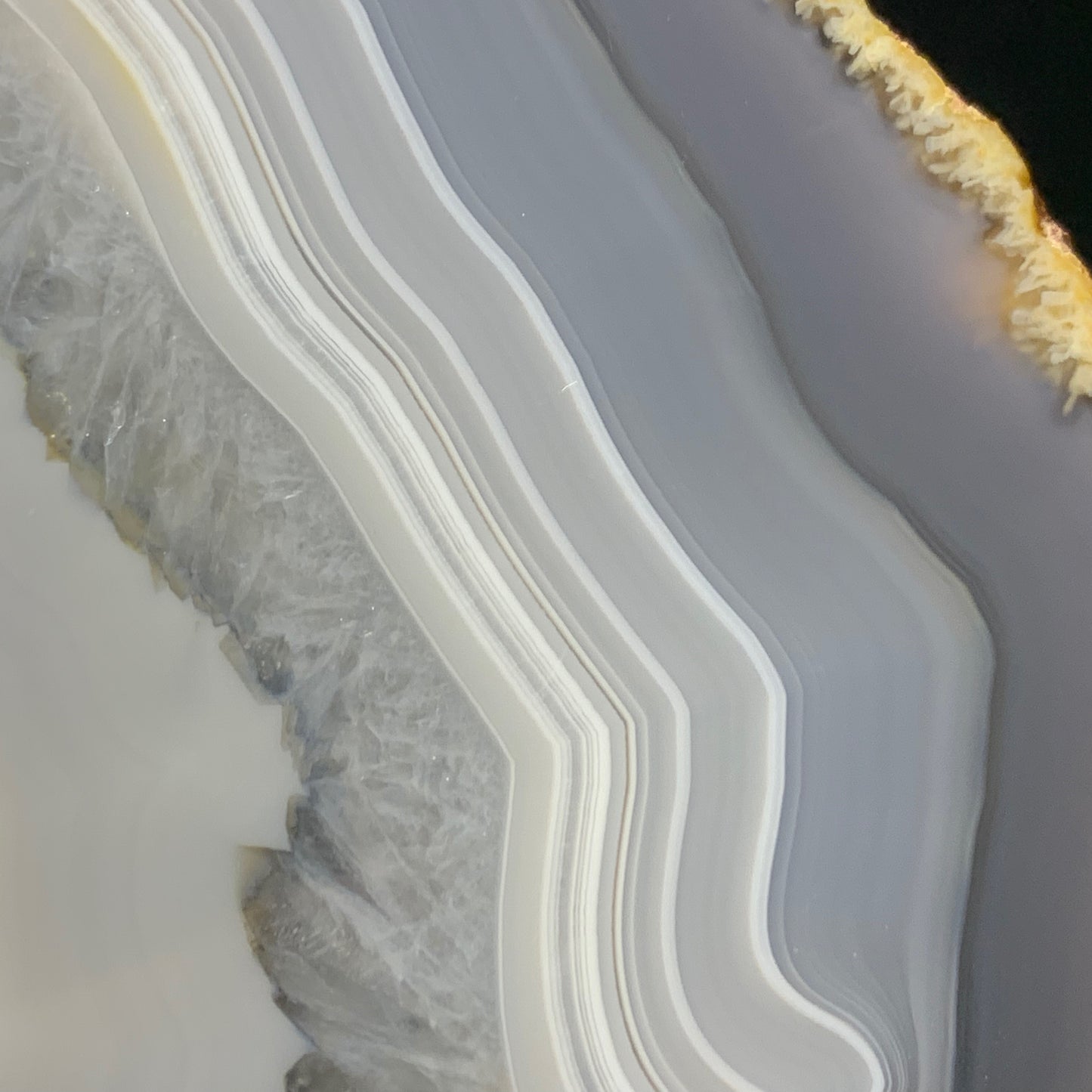 8.3" Cut & Polished Brazilian Agate Slice with Metal Stand