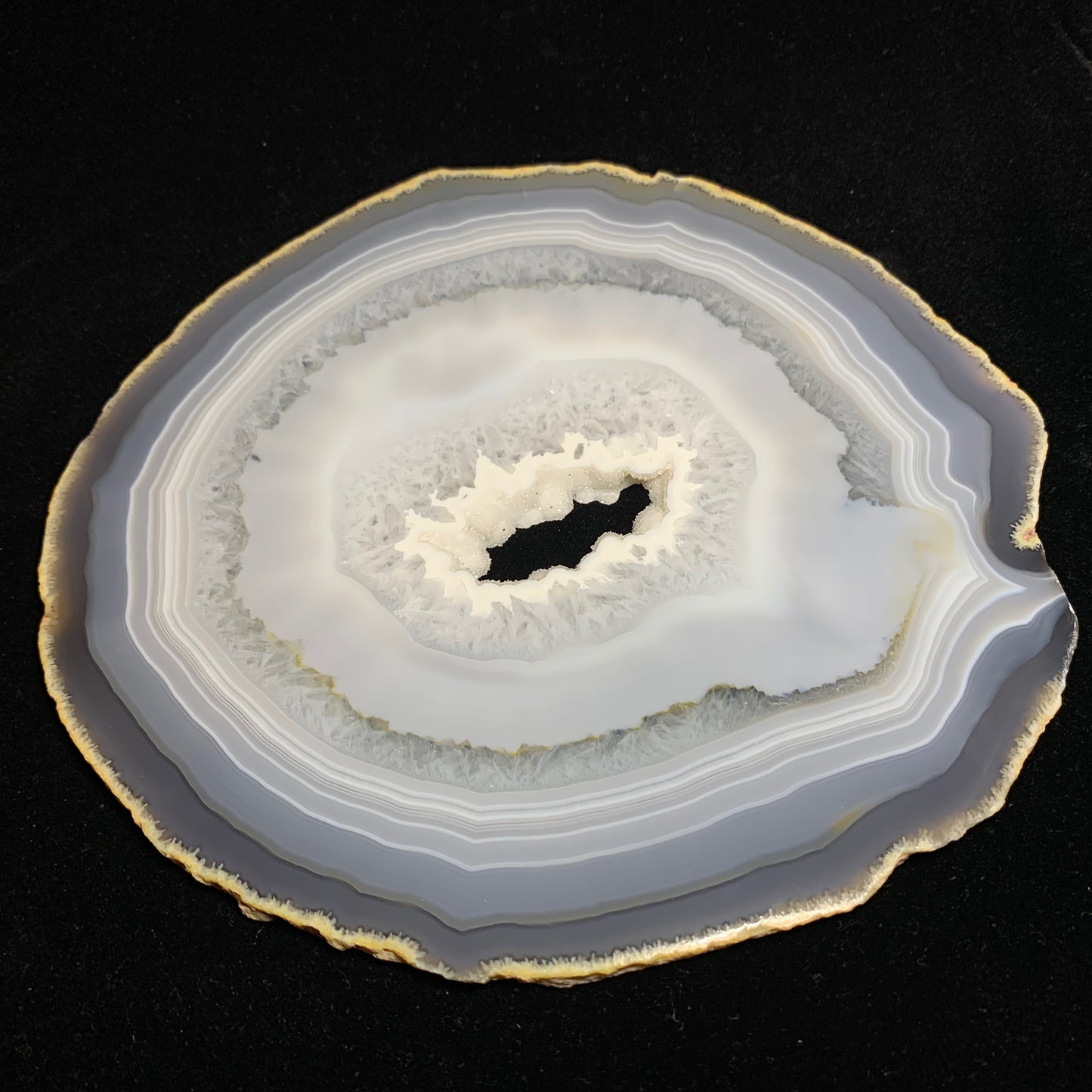 8.3" Cut & Polished Brazilian Agate Slice with Metal Stand