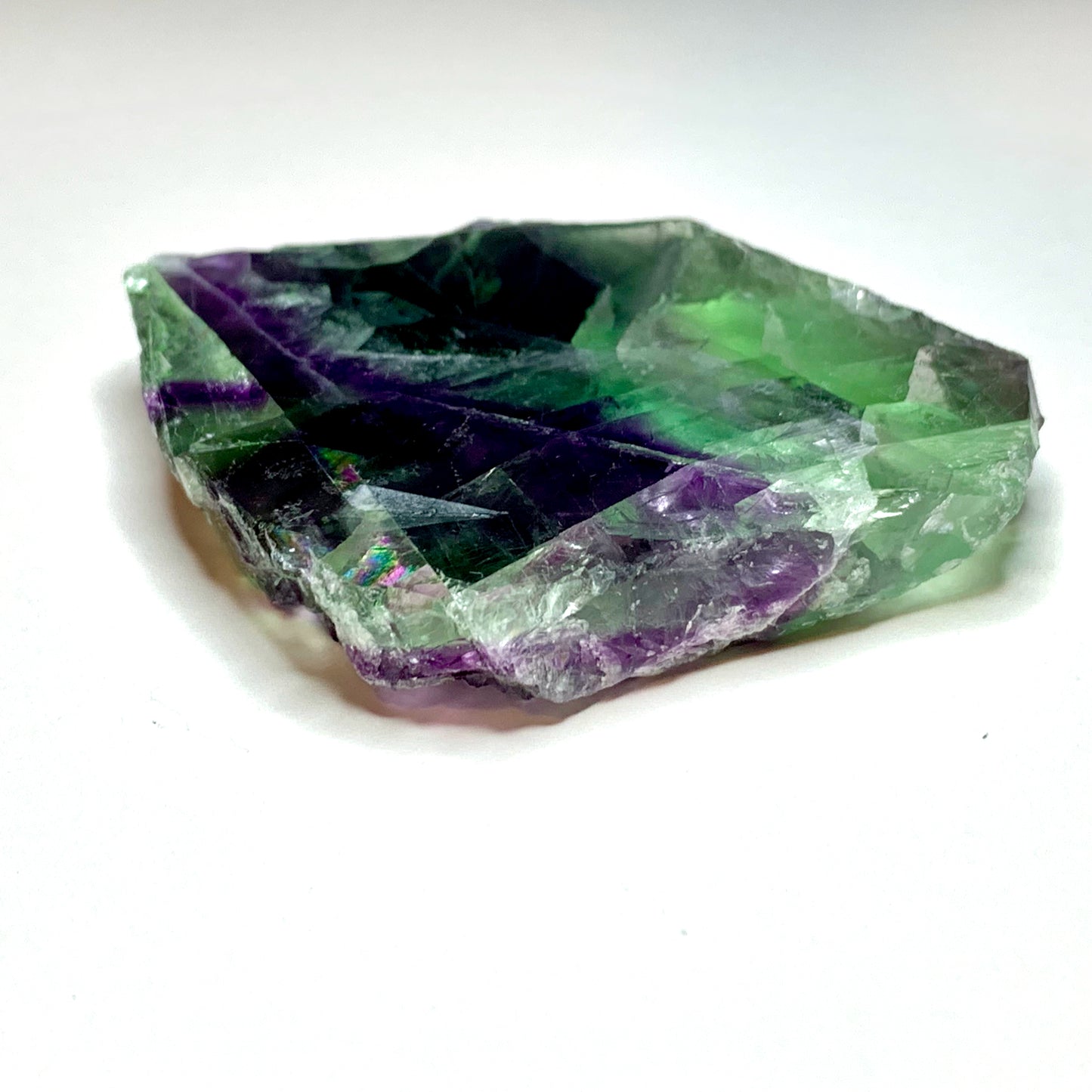 2.9" Cut and Polished Rainbow Fluorite with Stand