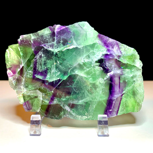 4.4" Cut and Polished Rainbow Fluorite with Stand