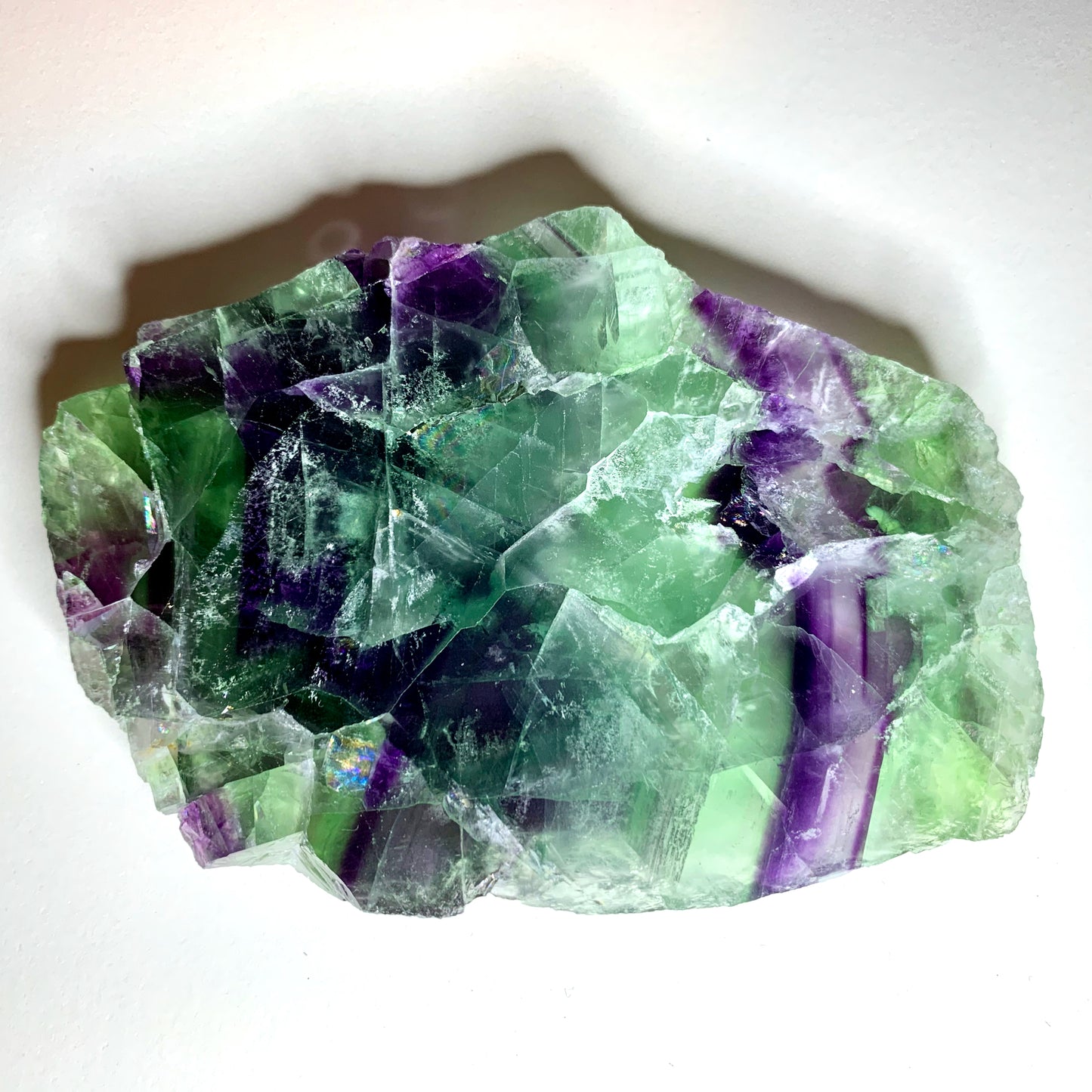 4.4" Cut and Polished Rainbow Fluorite with Stand