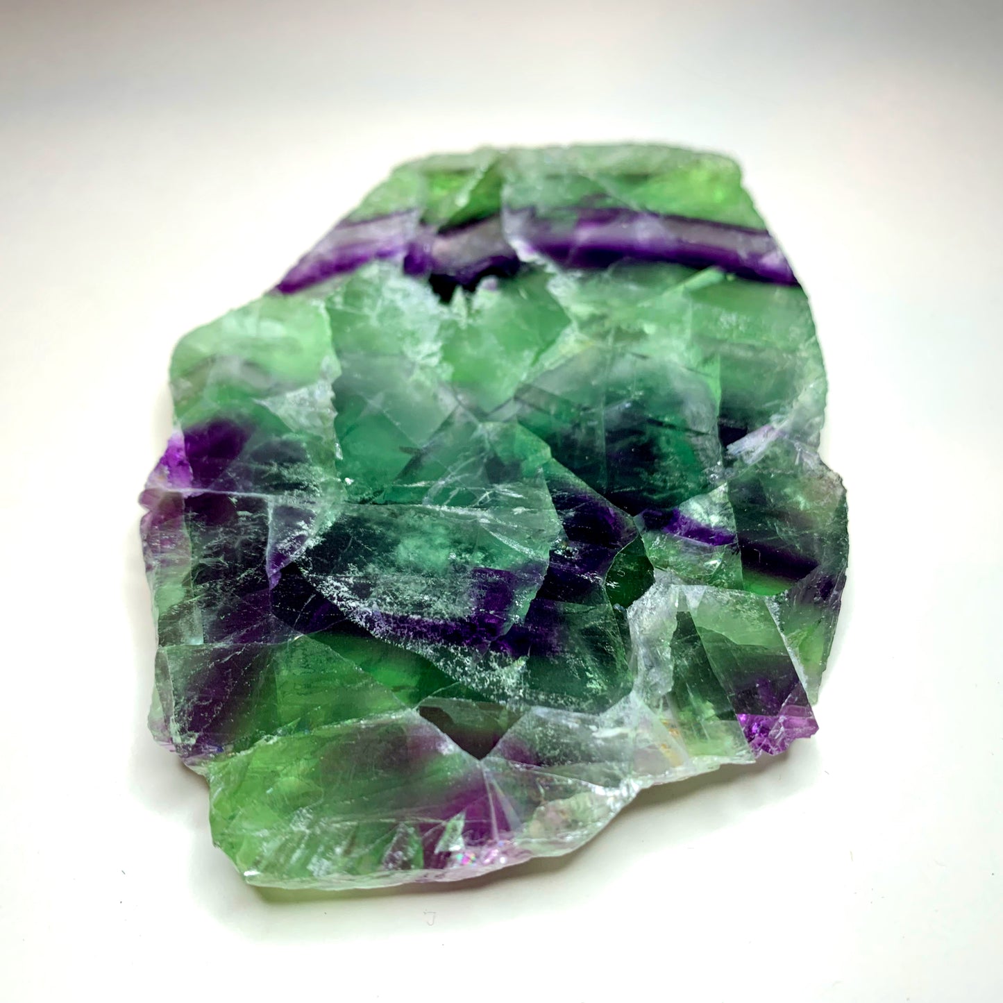 4.4" Cut and Polished Rainbow Fluorite with Stand