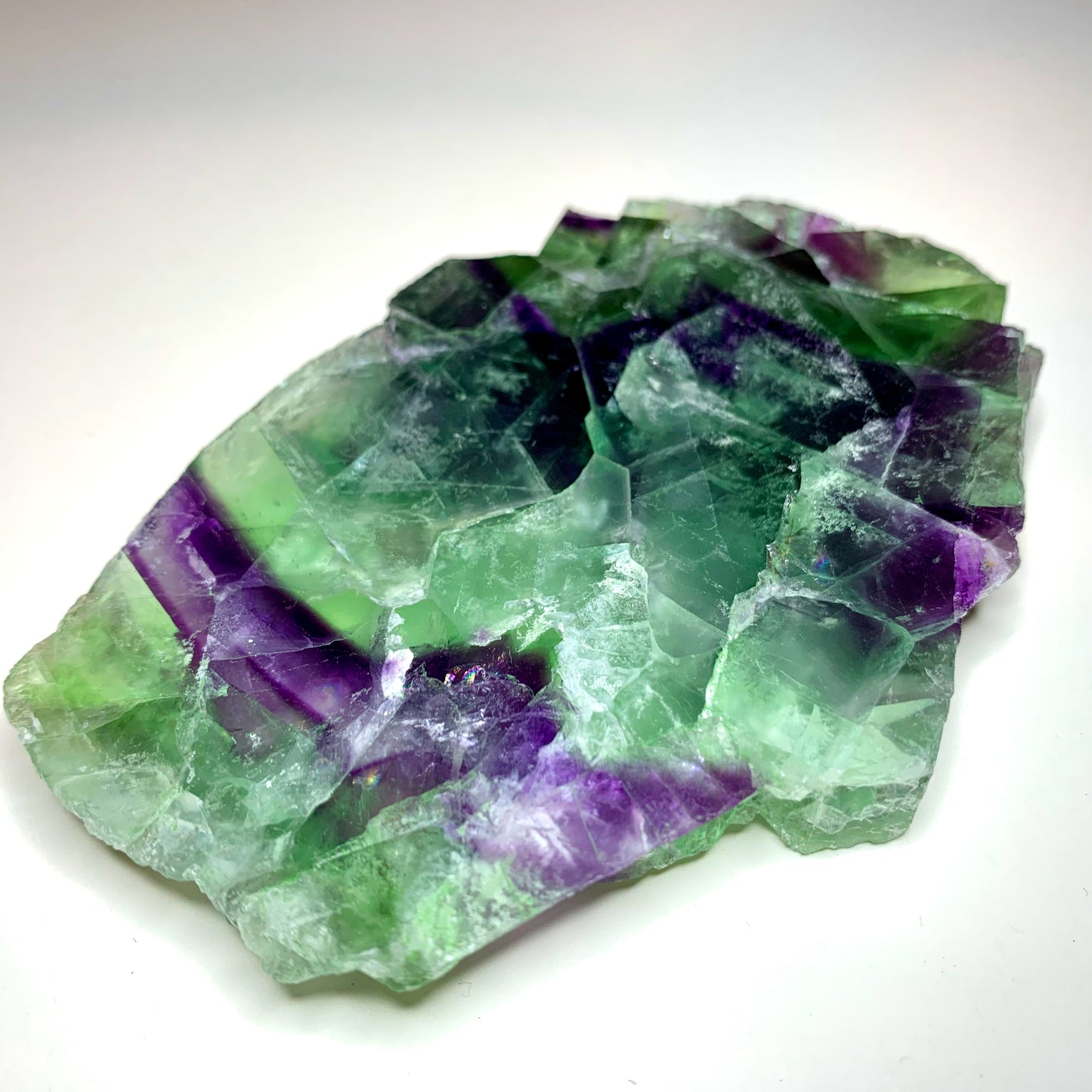 4.4" Cut and Polished Rainbow Fluorite with Stand