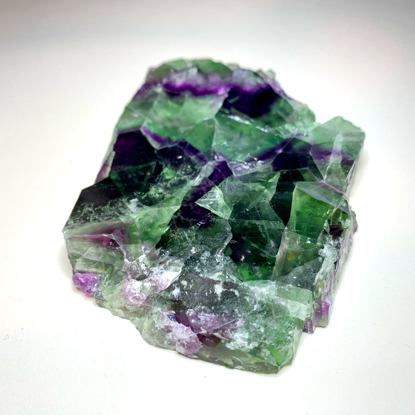 4.4" Cut and Polished Rainbow Fluorite with Stand