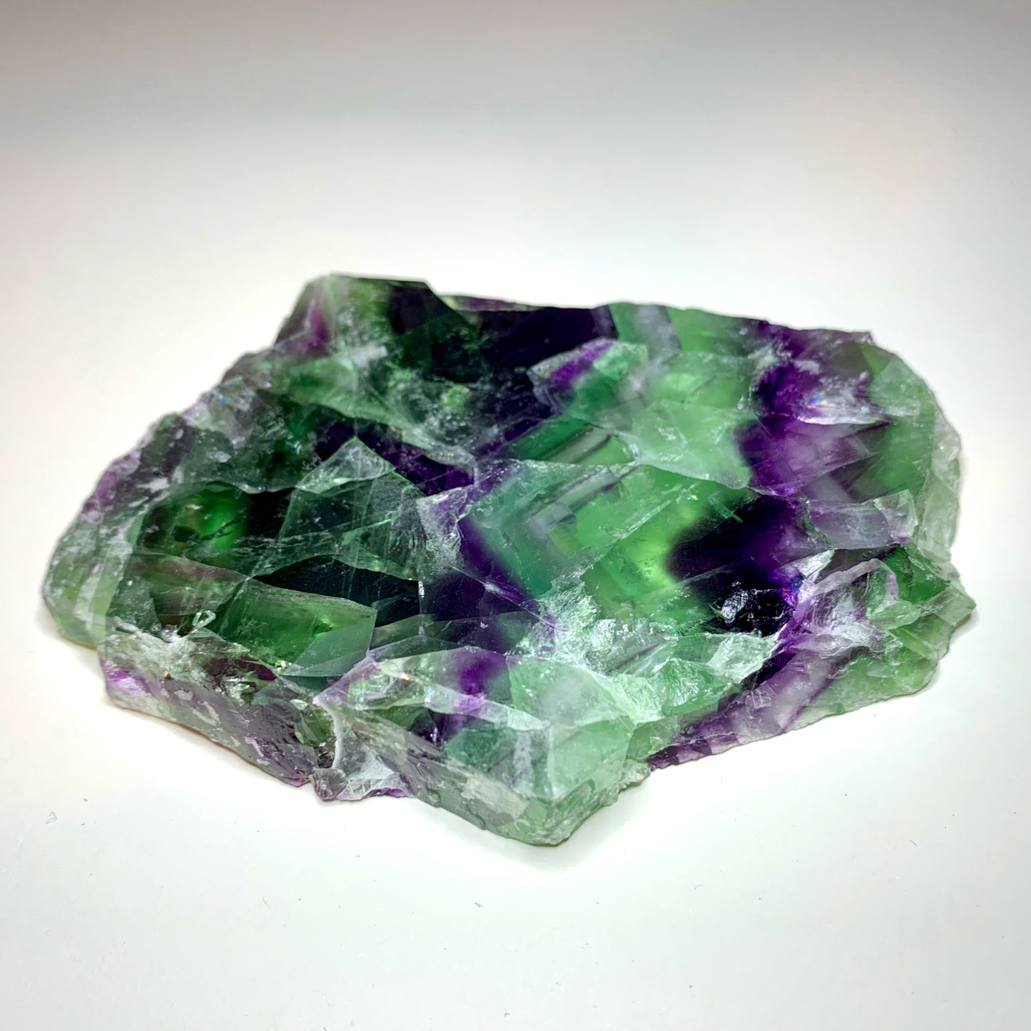 4.4" Cut and Polished Rainbow Fluorite with Stand