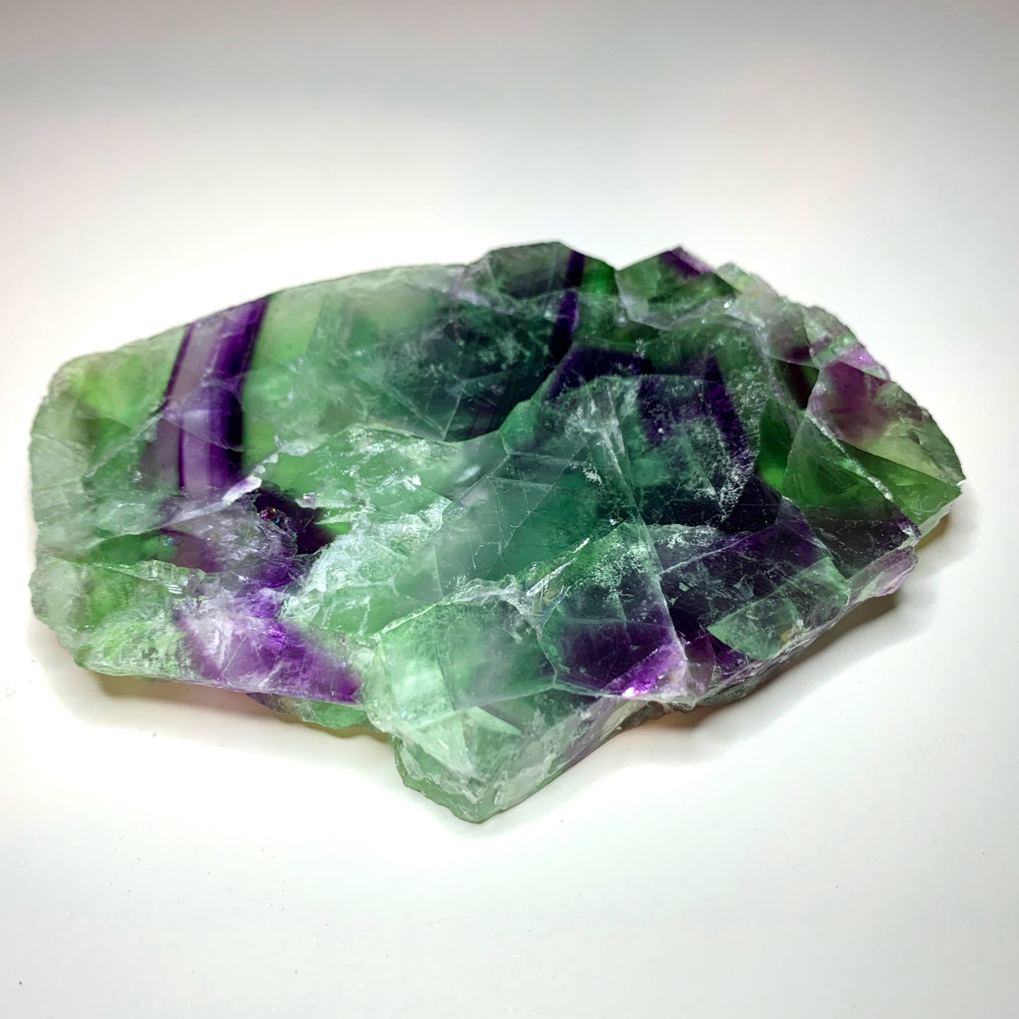 4.4" Cut and Polished Rainbow Fluorite with Stand