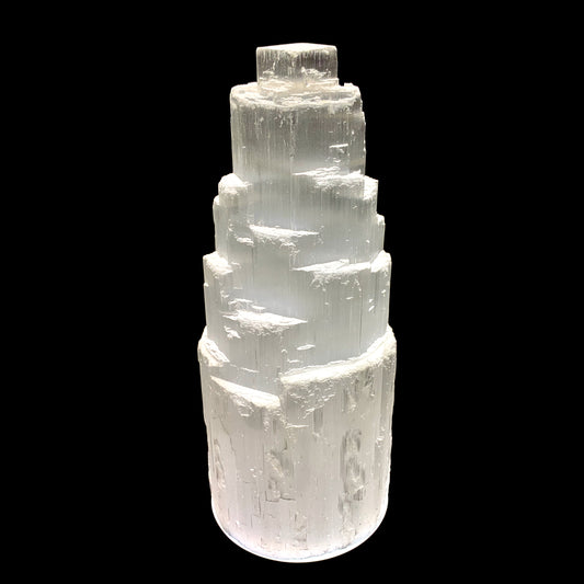 8.4" Natural Selenite Lamp with Switch Cord and Bulb